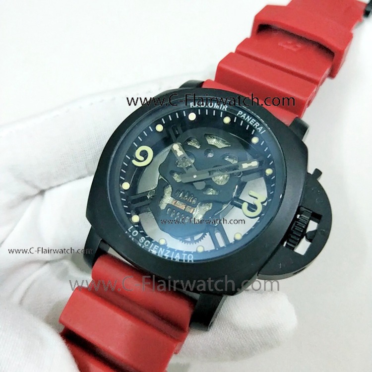 Copy Panerai Radiomir Lo Scienziato Skull Dial Watch 44mm